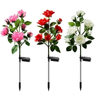 Solcellelampe med roser og blade 